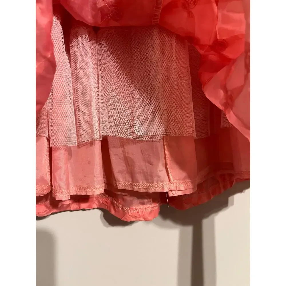 Joe Ella Lauri Dress Pink Rosettes Black Bow Size 4